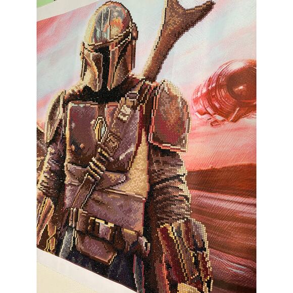 Mandalorian & Grogu Finished Partial Drill Diamond Painting 100x55cm Star Wars - Picture 6 of 13
